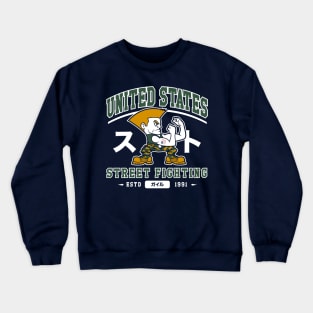 USA Street Fighting - Retro Video Game - College Crewneck Sweatshirt